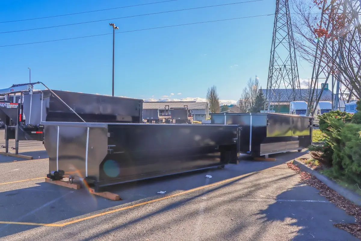Roll-off dumpster ready for waste disposal at job site for Commercial Dumpster Rental in Shrewsbury